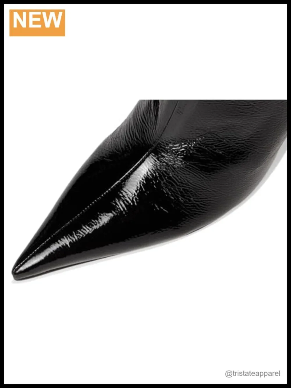 Patent Leather Stiletto Bootie with Zip Closure